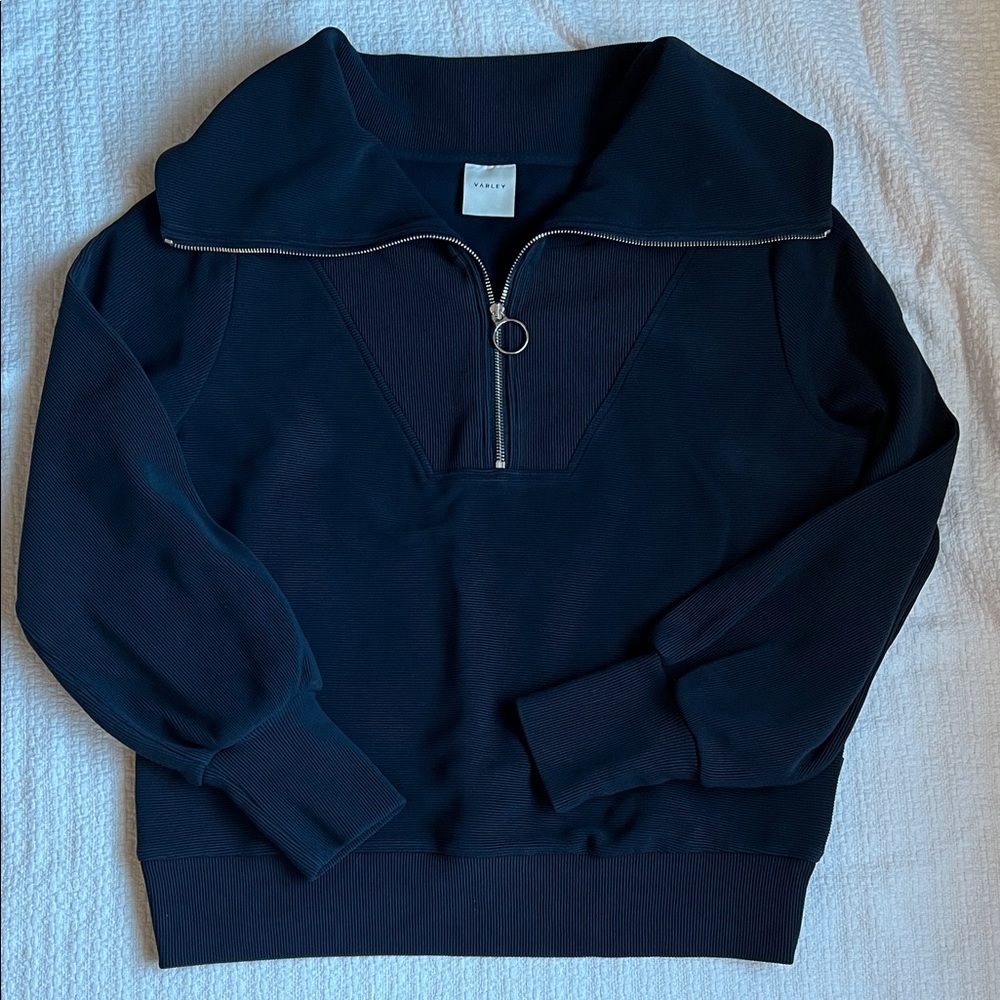Varley Vine Navy Blue Zip-Up Sweater